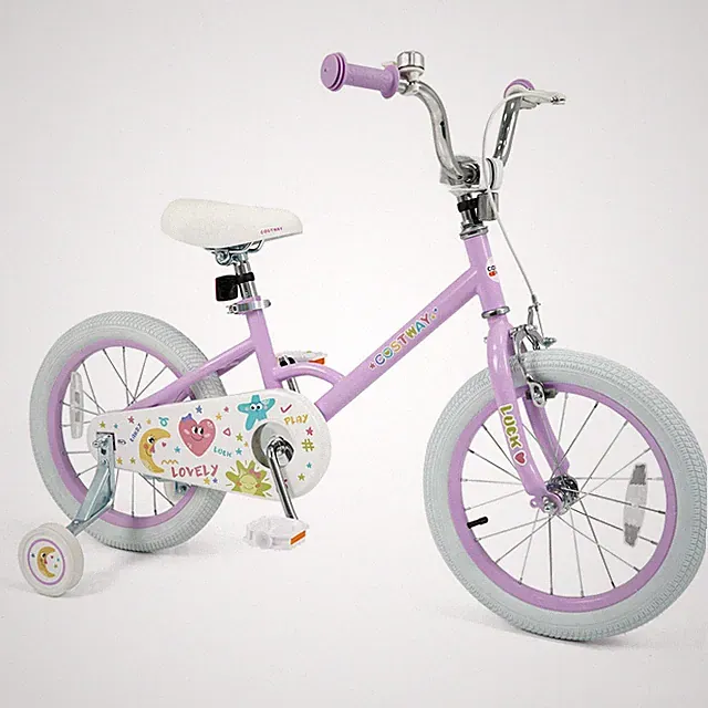 16 Inch Kids Bike for Girls Boys Age 3-8 Years w/Training Wheels, Coaster Brake