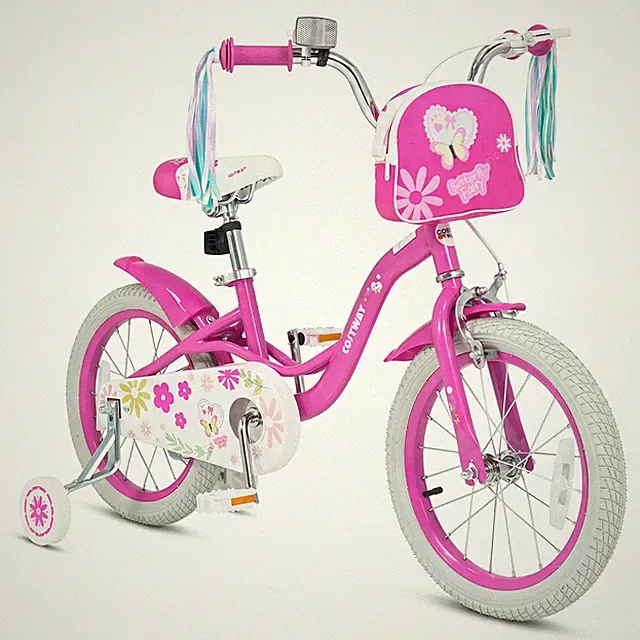 16 Inches Girls Bike with Front Bag, Children Training Bicycle for 4-7 Years Old
