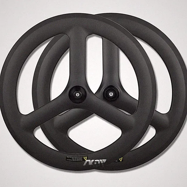 20/22in 451 Carbon 3 Spokes Wheelset V Brake Tubeless Folding Bicycle Wheels
