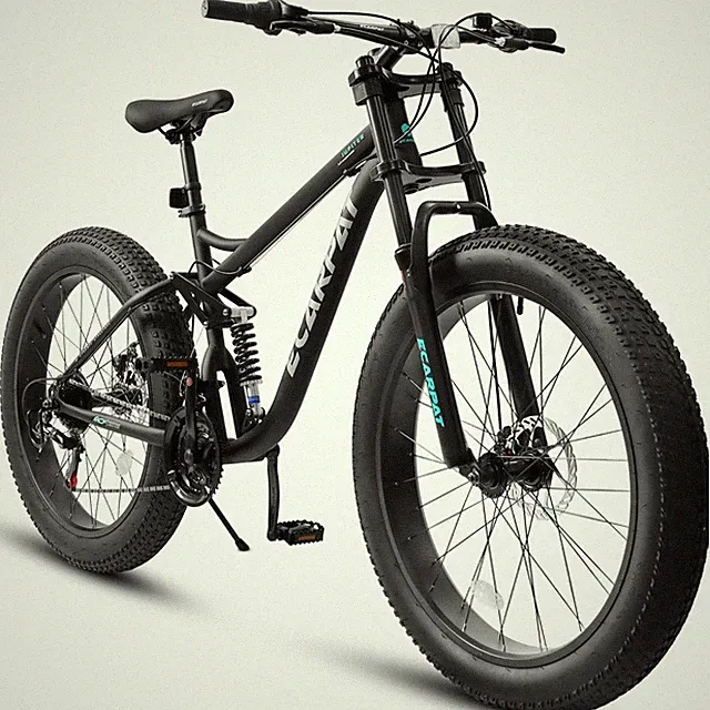 26 Inch Mountain Bike 4" Fat Tire Full Shimano 21 Speed Bicycle Dual Disc Brake