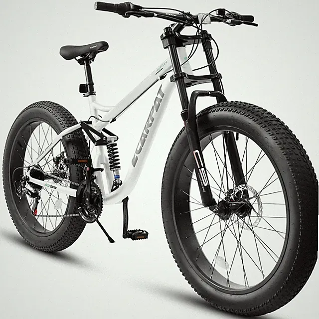 26" Mountain Bike Full Suspension 21-Speed 4" Fat Tire Dual Disc Brake for Men