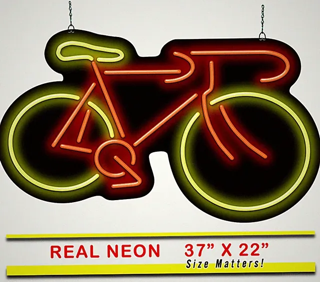 Bicycle Neon Sign | Jantec | 37" x 22" | Fixed Gear Track Touring Mountain BMX