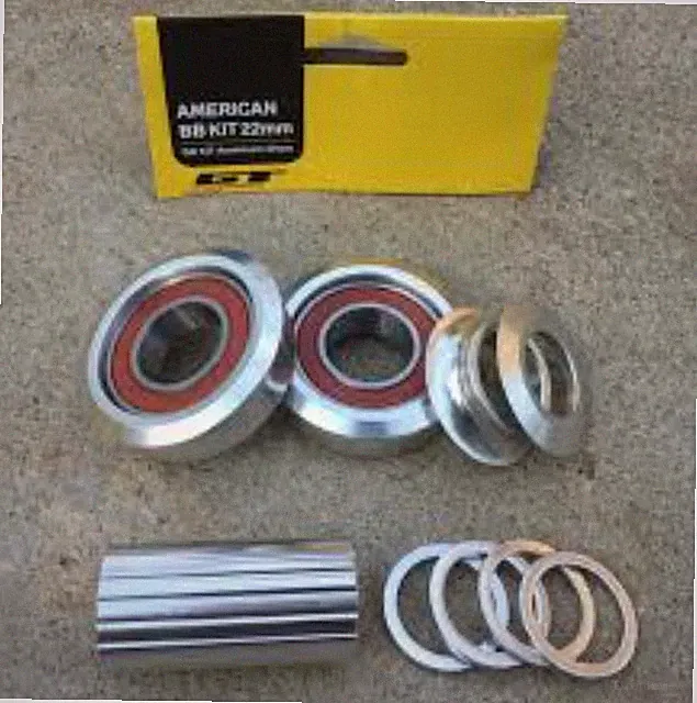 GT POWER SERIES AMERICAN BOTTOM BRACKET 22MM SILVER BMX BIKE BB KIT PROFILE HARO