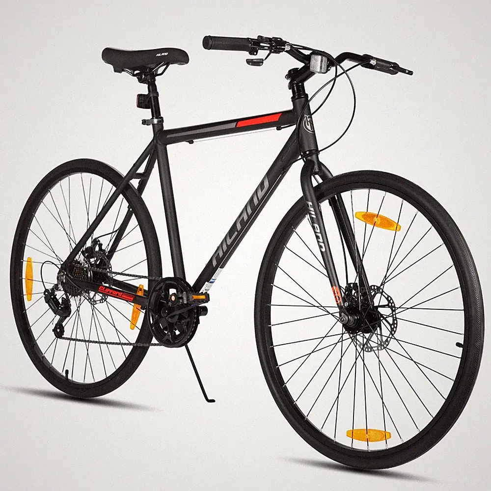 HILAND 700C Hybrid Road Bike 7-Speed Disc Brake Urban City Commuter Men Women