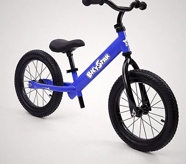 Kids Balance Bike 14 Inch No Pedals Air Rubber Tires Adjustable Height Pedalless