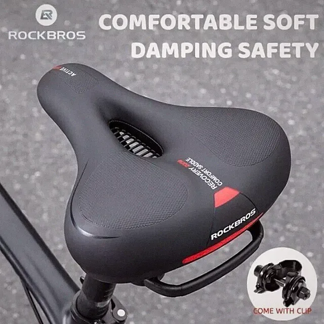 ROCKBROS Comfort Bike Saddle Soft Wide Seat for Men Women with Shock Absorption