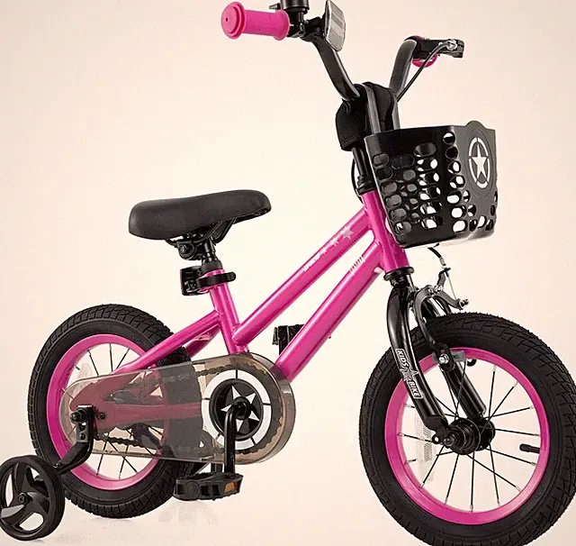 Starry Kids Bike with Training Wheels, Basket & Adjustable Features for Ages 3-8