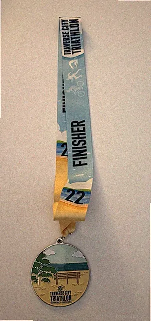 Traverse City Triathlon Finisher Medal 22 Swim Bike Run Bowers Harbor