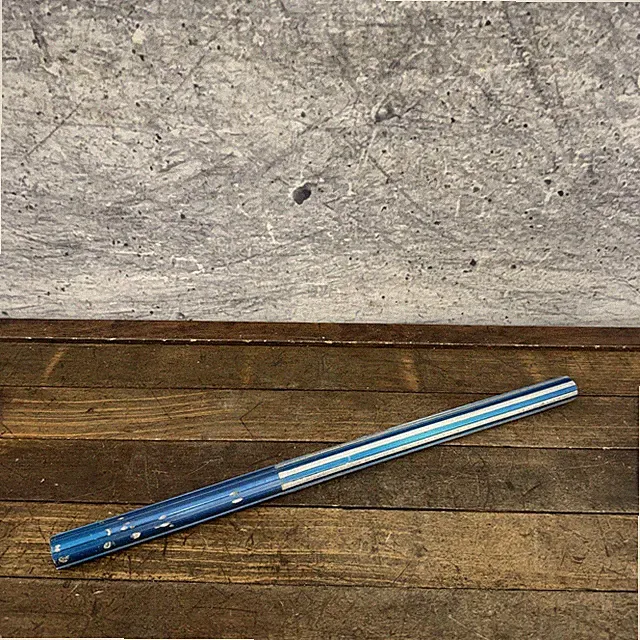 Vintage BMX Fluted Aluminum SeatPost 22 mm Blue Silver Old School Bicycle Bike