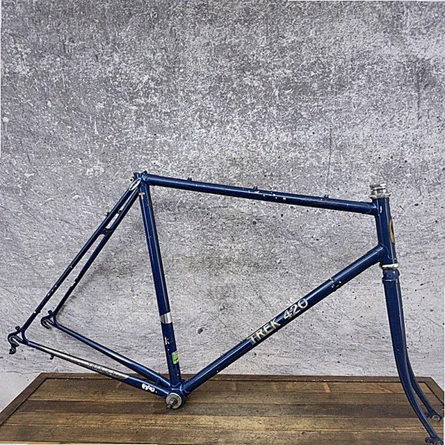 Vintage Trek 420 Road Bike Frame 58cm Blue 80s Tange Steel USA 700c 126mm