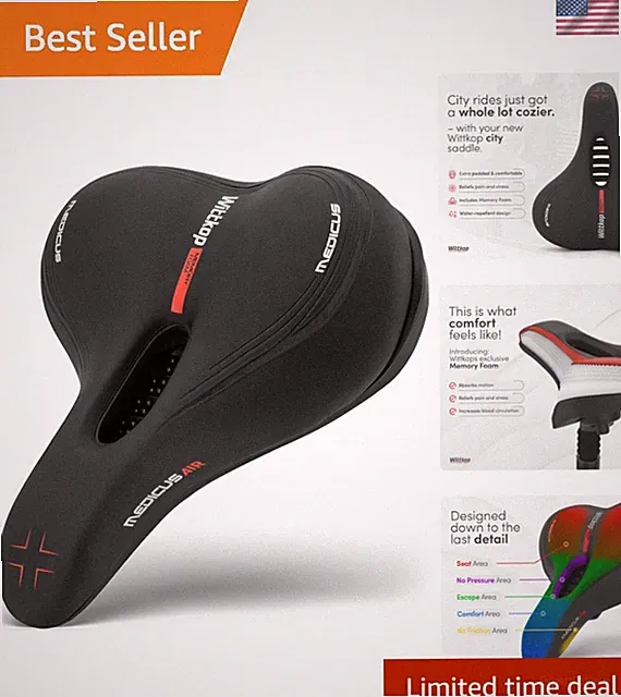 Waterproof Bike Saddle: Ultimate Comfort 10"x8.5" for All Conditions